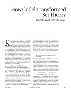 How G&ouml;del Transformed Set Theory, Volume 53, Number 4