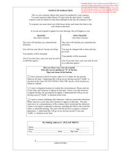 NOTICE OF INFRACTION This is a non