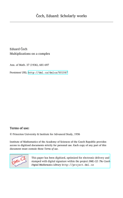 Čech, Eduard: Scholarly works - DML-CZ