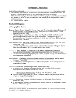 pentecostal foundations &ndash; resources