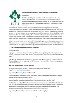 Rugby for People with Disabilities Introduction: The