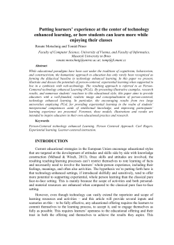 Applying PCeL in a technology enhanced course on