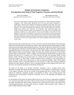 Start-up Firms: What roles do accelerators or incubators play in