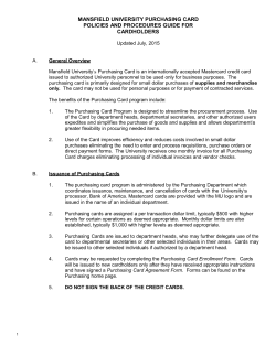 purchasing card policies and procedures