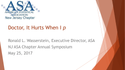 Doctor, It Hurts When I p - American Statistical Association