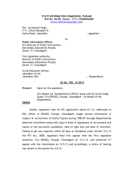 Mohali - State Information Commission Punjab