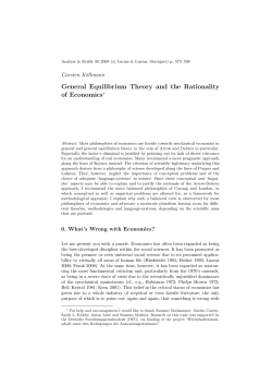 General Equilibrium Theory and the Rationality of Economics
