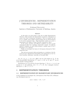 f-DIVERGENCES - REPRESENTATION THEOREM AND