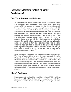 Cement Makers Solve &ldquo;Hard&rdquo; Problems!