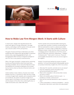 How to Make Law Firm Mergers Work: It Starts