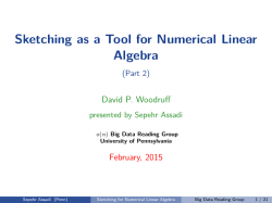 Sketching as a Tool for Numerical Linear Algebra
