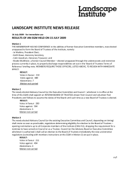 LANDSCAPE INSTITUTE NEWS RELEASE 16 July 2009