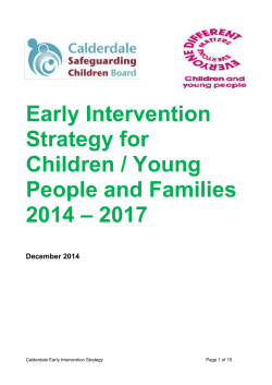 Early Intervention Strategy - Calderdale Safeguarding Children Board
