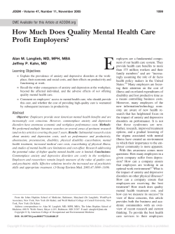 How Much Does Quality Mental Health Care Profit Employers?
