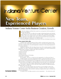 New Team, Experienced Players: Indiana Venture Center Seeks