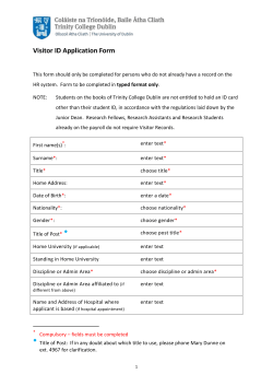 HR Associate/Visitor Application Form