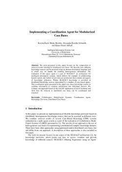 Implementing a Coordination Agent for Modularised Case Bases