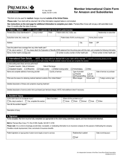 International Claim form