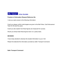 Safer Transport Command - Targets given to the MPS