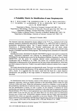A Probability Matrix for Identification of some