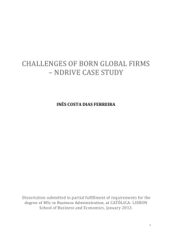 CHALLENGES OF BORN GLOBAL FIRMS &ndash; NDRIVE CASE STUDY