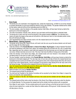 Marching Orders 2017 - Aberdeen Highland Games