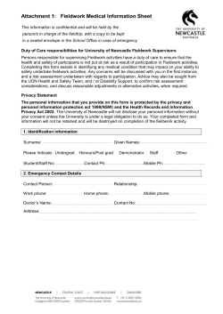 Fieldwork Medical Questionnaire