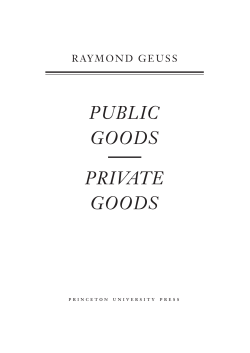PUBLIC GOODS PRIVATE GOODS