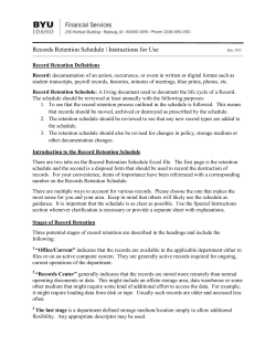 Records Retention Schedule | Instructions