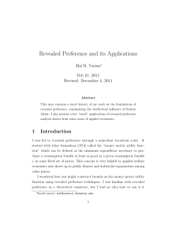 Revealed Preference and its Applications