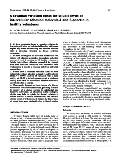 A Circadian Variation Exists for Soluble Levels of
