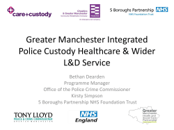 Custody Suites - Greater Manchester Combined Authority
