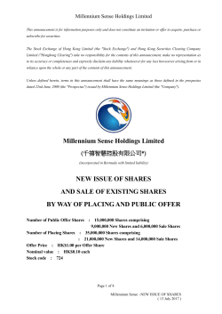 MILLENNIUM SENSE HOLDINGS LIMITED