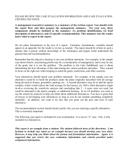 PLEASE REVIEW THE CASE EVALUATION INFORMATION AND