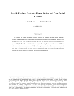 Outside Purchase Contracts, Human Capital and Firm Capital