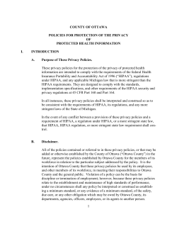 Policies for the Protection of the Privacy of