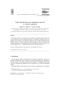 Trade liberalisation and endogenous growth A q