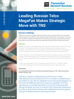 Leading Russian Telco MegaFon Makes Strategic Move with TNS