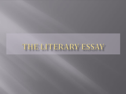 The Literary Essay - White Plains Public Schools