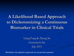A Likelihood Based Approach to Dichotomizing a