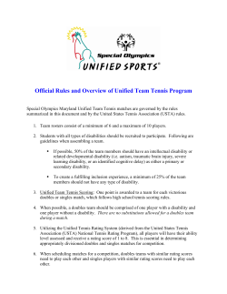 Official Rules and Overview of Unified Team Tennis Program