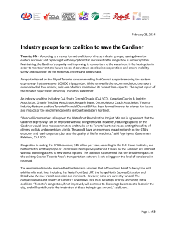 Industry groups form coalition to save the Gardiner
