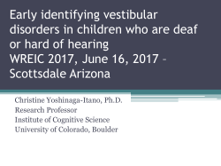 Christie Yoshinaga Itano vestibular disorders handouts