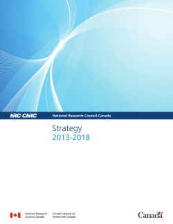 Strategy 2013-2018 | National Research Council - CNRC-NRC