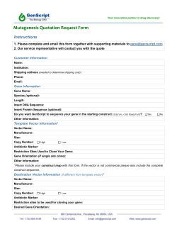 Mutagenesis Quotation Request Form