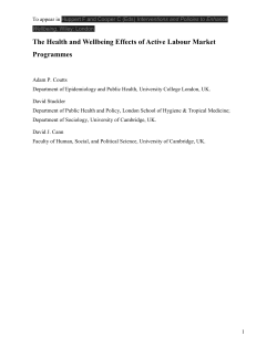 Active Labour Market Programmes