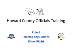 Rule 6 Slow Pitch Pitching