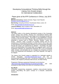 Paper given at the IFIP Conference in Vilnius, July 2015