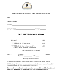 Players Card/Handicap Card Application