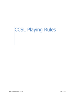CCSL Playing Rules - West Sacramento Soccer Club